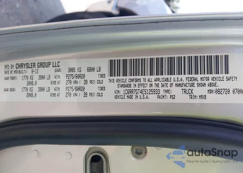 2014 Ram 1500 Big Horn from USA, damaged, VIN 1C6RR7GT4ES125933